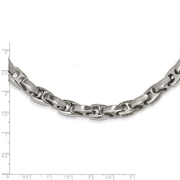 Mens 10mm Stainless Steel Advanced Anchor Chain Necklace, 20 Inch - Picture 3 of 5